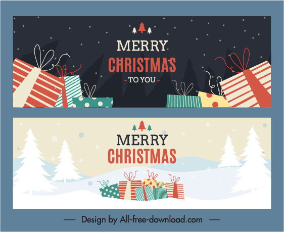 크리스마스 배경 템플릿 선물 상자 스케치 클래식 디자인