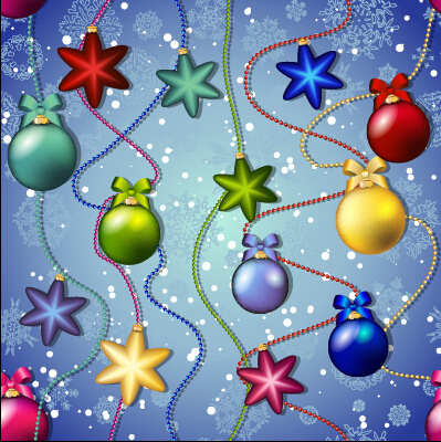 Noel topları baubles ile Dikişsiz desen vektör