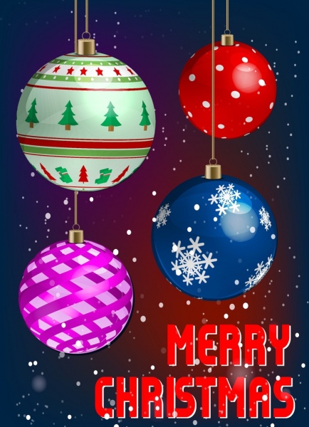 Natal banner pernak-pernik dekorasi yang berwarna-warni dekorasi musim dingin latar belakang