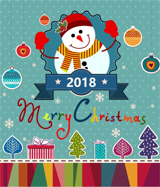 Рождественские баннер дизайн с символами Рождество Снеговик и x