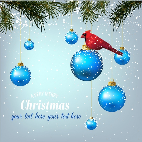 クリスマス バナー雪背景青つまらない鳥アイコン