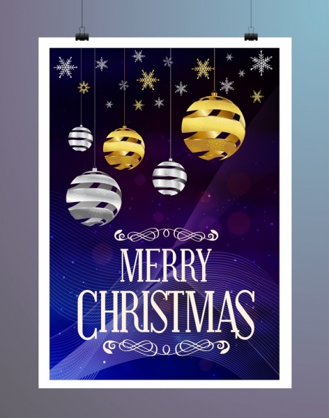 クリスマス バナー星球アイコン バイオレット ボケ背景