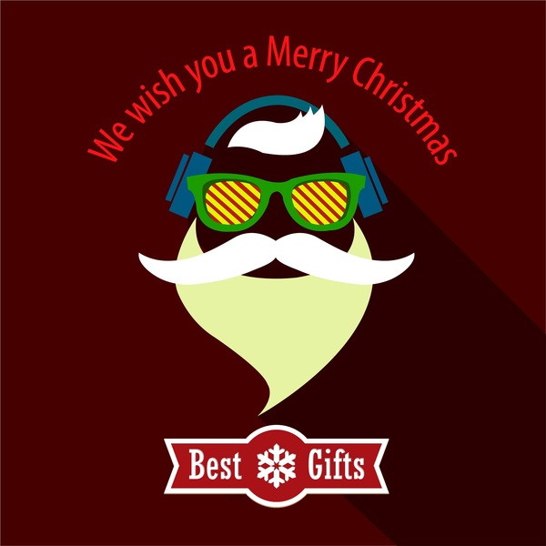 Christmas Banner design mit stilvollen Santa Silhouette Stil