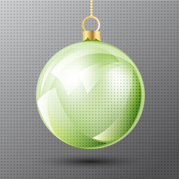 Icono de objeto de adorno de Navidad brillante circulo transparente