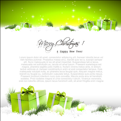 elementi di Bagattelle di Natale con sfondo verde vettoriale