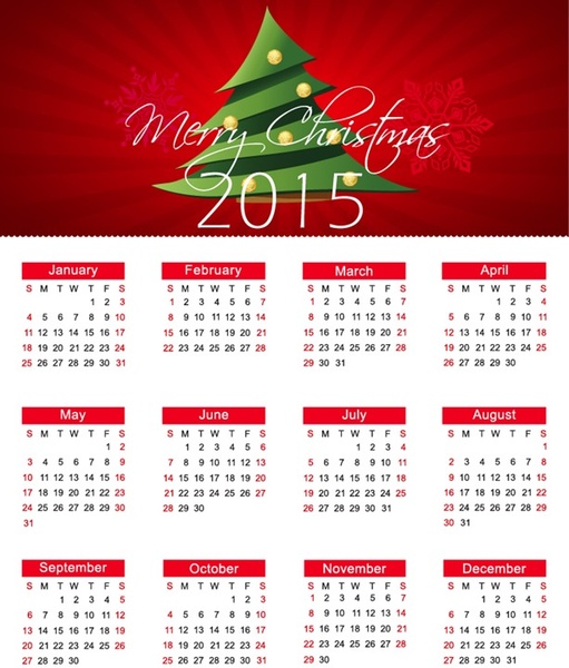 Natal kalender for15 tahun vektor ilustrasi