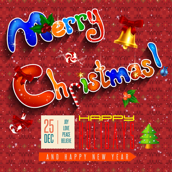 Рождественские карточки дизайн с смешные украшения