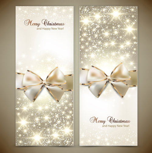 弓デザインのベクトルのクリスマス カード