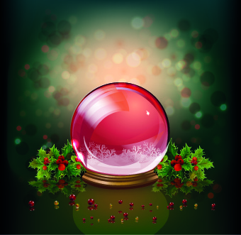 クリスマス クリスタル ボール デザイン背景ベクトル