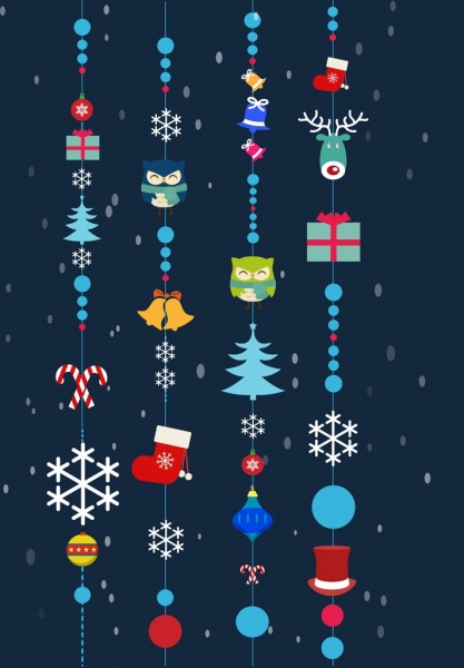 fond de décoration de Noël coloré suspendu style babioles