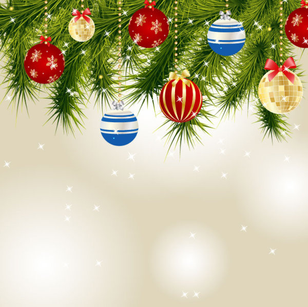 unsur-unsur dekorasi Natal seni vektor latar belakang