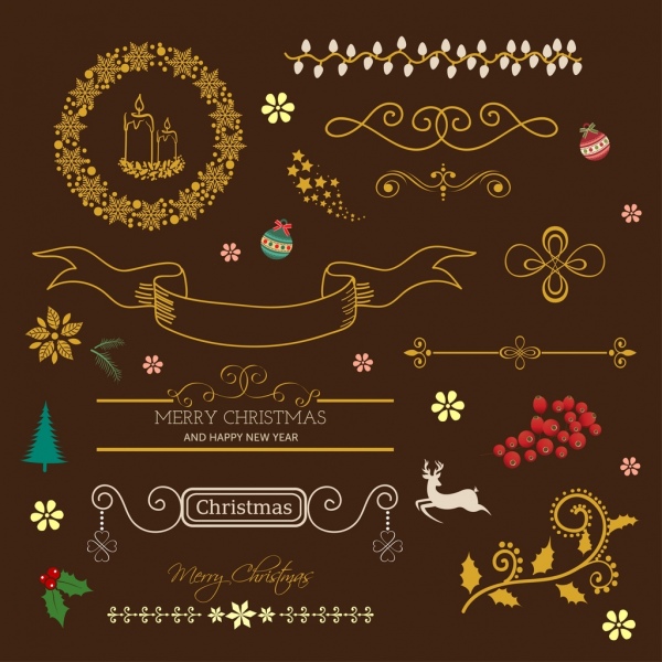 Natal dekorasi desain elemen dekorasi klasik