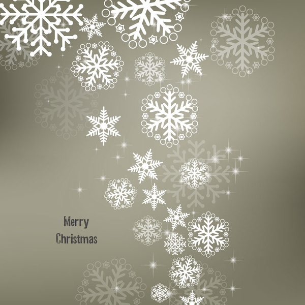 arrière-plan de conception de Noël avec des flocons de neige étincelantes