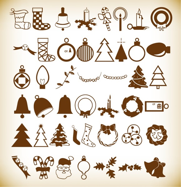elementos de Natal conjunto de ilustração de vetores