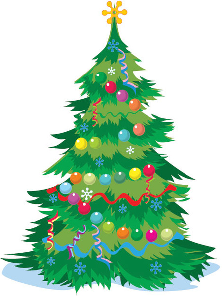 Рождественский подарок дерево картина вектор