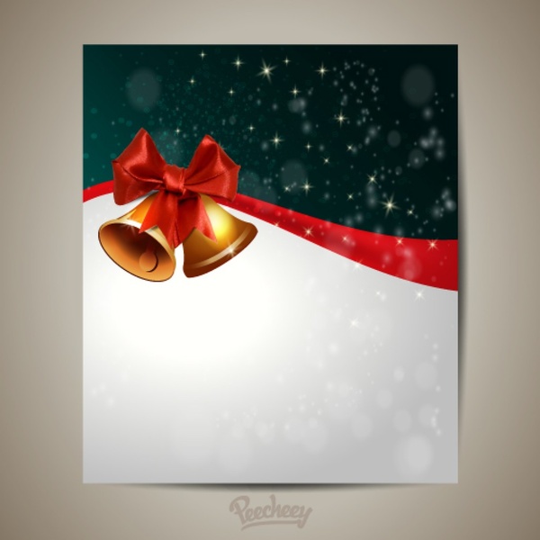 Рождественская открытка с золотой Рождественские колокола