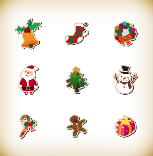conjunto de ícones de Natal gráficos vetoriais