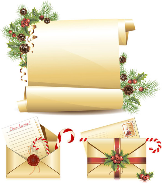 carta de Natal enviar para vetor de Papai Noel