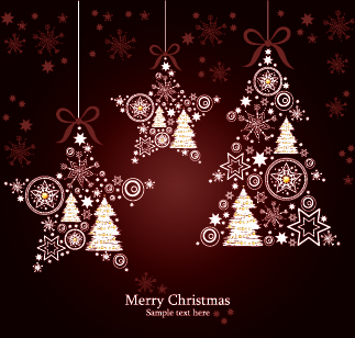 unsur-unsur dekorasi mewah Natal vektor latar belakang
