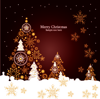 unsur-unsur dekorasi mewah Natal vektor latar belakang