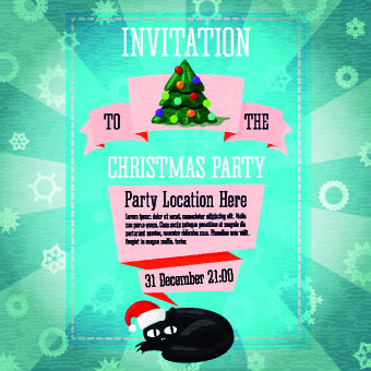 クリスマス パーティー招待状カバー創造的なベクトル
