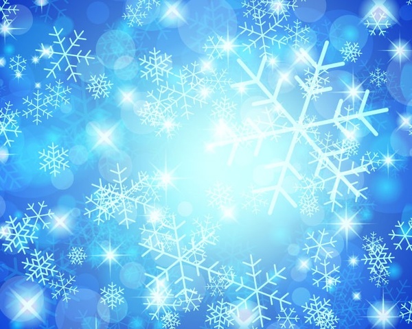 gráfico de vetor de fundo azul de flocos de neve de Natal