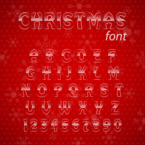 Noel şeffaf alfabe yaratıcı vektör