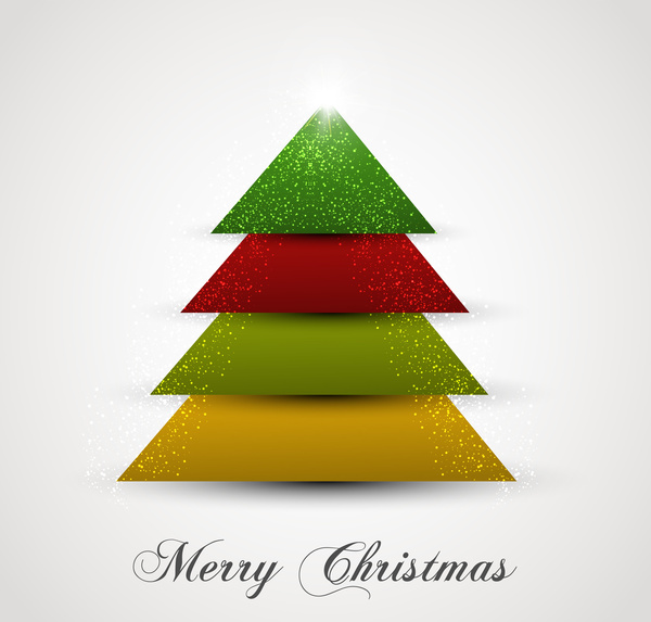 Noel ağacı parlak renkli vektör arka plan