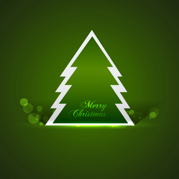 pohon Natal warna hijau yang cerah vector latar belakang
