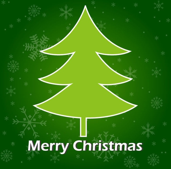 pohon Natal hijau di latar belakang vektor grafis
