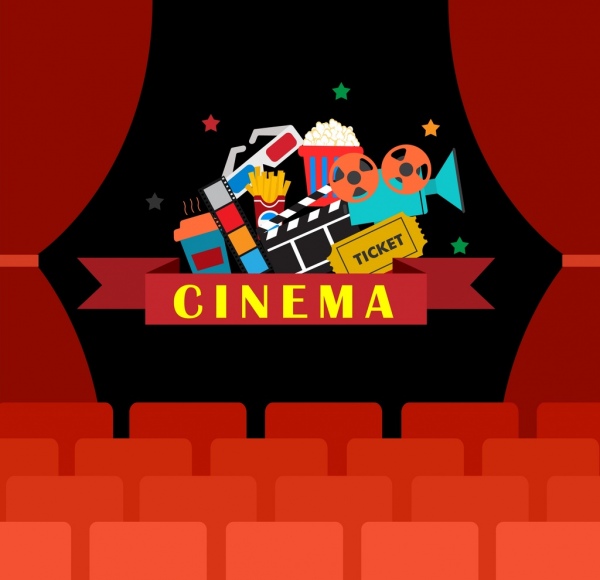 Cine Teatro de fondo etapa icono decoracion diseño colorido