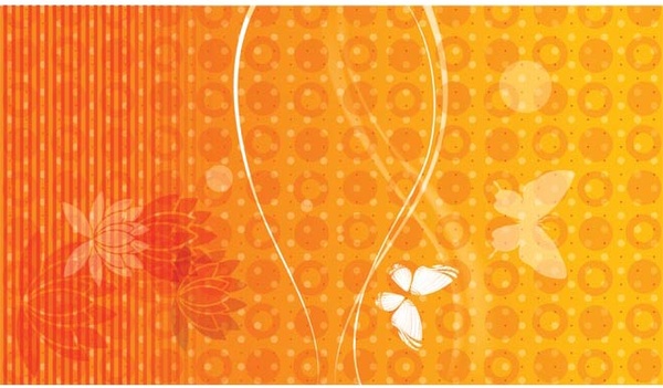 linee Circle e priorità bassa arancione di arte floreale del reticolo