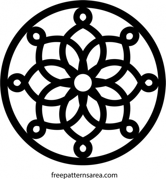 円の幾何学的な五徳飾りベクトル パターン