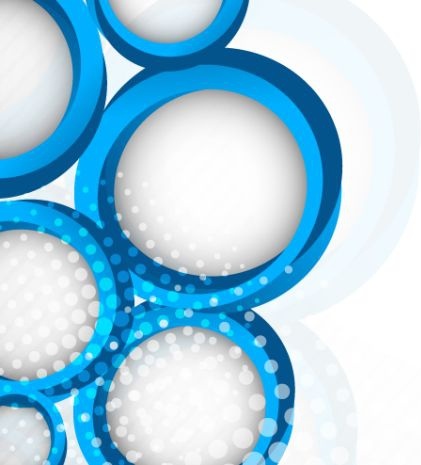círculos elementos fundo branco azul 3D decoração