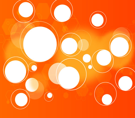círculos en fondo naranja