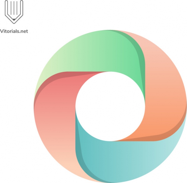 円形の抽象的なカラフルなロゴの設計