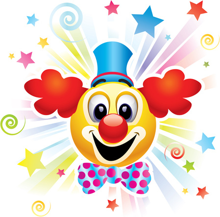clown de cirque affiche contexte vecteur