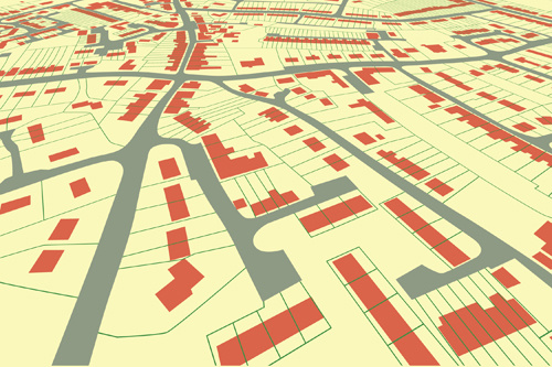 Mapa de la ciudad elementos de diseño vectorial