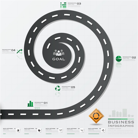 Şehir sokak trafik Infographic öğeleri vektör