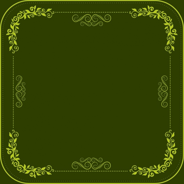经典边框模板深绿色设计无缝曲线