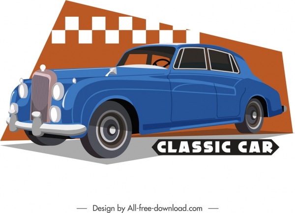 modelo clássico carro luxo decoração azul