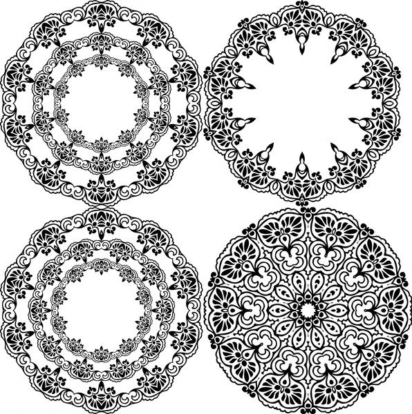 Cổ điển vector vẽ minh họa cho thiết kế viền đen và trắng.