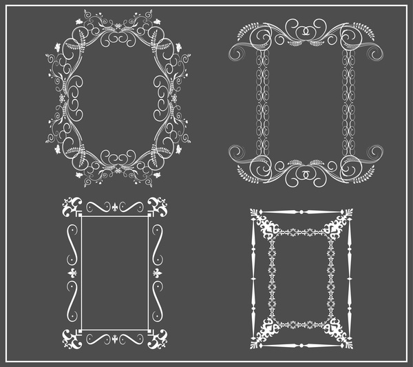 klassische Frames-Auflistung in schwarz und weiß