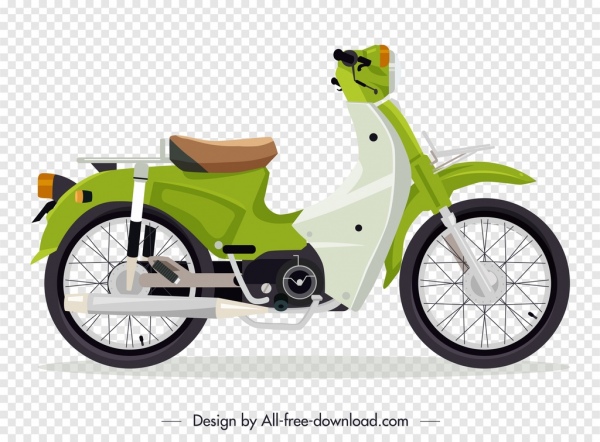 Sepeda Motor klasik template hijau dekorasi