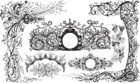 vettore degli elementi classici ornamenti