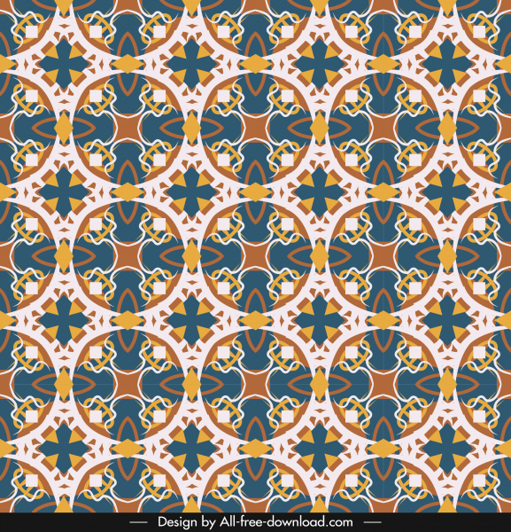 modelo clássico padrão colorido decoração simétrica de repetição