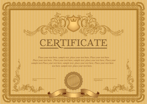Plantilla de certificado de estilos clásicos de vectores