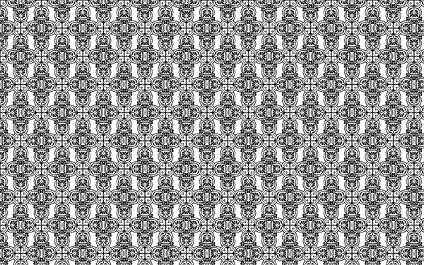 Classical Symmetric Pattern Illustration In Black White Style