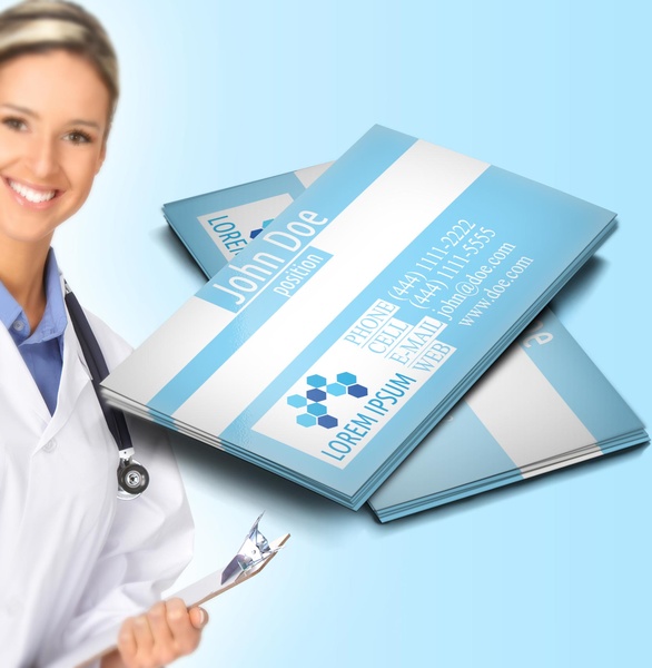 diseño tarjeta de visita limpia médica