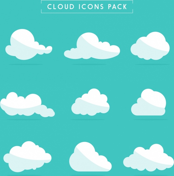 collezione di icone nuvola bianca forme piatte